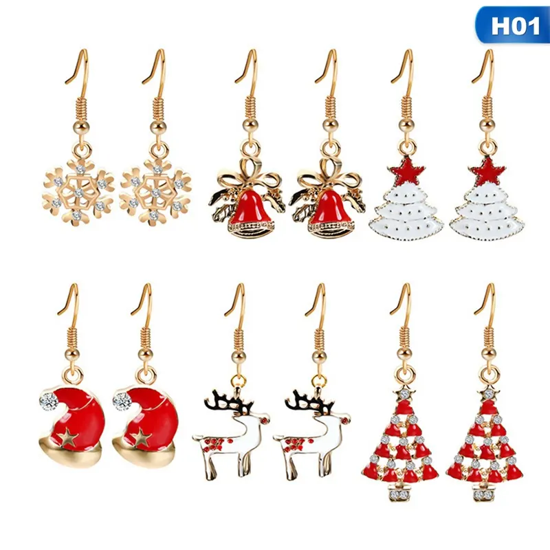 Christmas Earrings Holiday Jewelry Set gifts for Womens Girls,Thanksgiving Xmas Jewelry Christmas Snowman Snowflake Abduct Deer Gift box Sock Santa Claus Christmas Tree Bell Drop Dangle Earrings