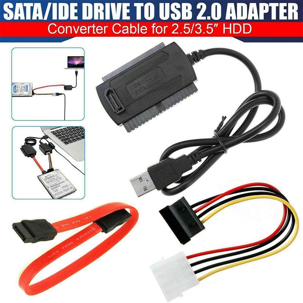 Bộ Chuyển Đổi Ổ Cứng USB 2.0 Sang IDE SATA S-ATA 2.5 4 HD Nguồn AC 3.5 Bên Với Bộ Nguồn Cáp Đổi Ngoài Chân HDD, T1W9
