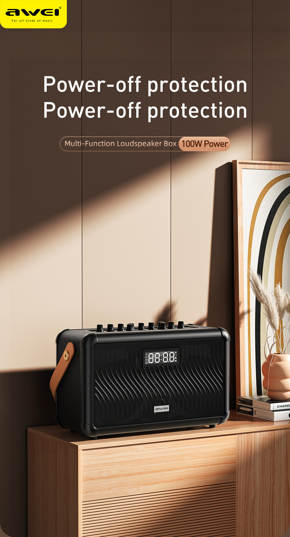 [Awei Y888 dual channel stereo Bluetooth speaker with high power, long usage time of 2 meters, audio cable, USB charging cable,Awei y888 dual channel stereo Bluetooth speaker with high power, long usage time of 2 meters, audio cable, USB charging cable,] ราคา 20,517 บาท*ส่งฟรี