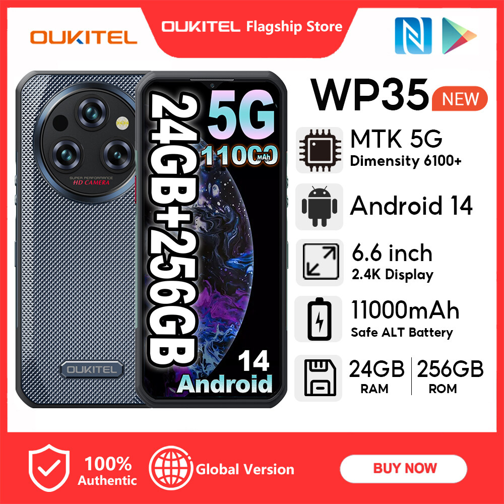 [Local stock] Oukitel wp35 Android 14 GB 24GB + 256GB mobile phone 6.6 ”FHD + 2.4K 60Hz 64MP + 8MP night vision NFC Face ID ราคา 7,638 บาท*ส่งฟรี