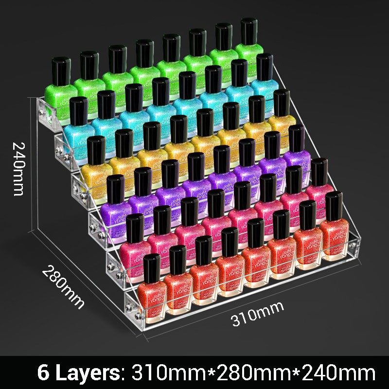 Gambar Acrylic Nail Polish Gel Display Rack Lipstick Storage Organiser Lip Gloss Essential Oils Stand Eye Shadow Organizer
