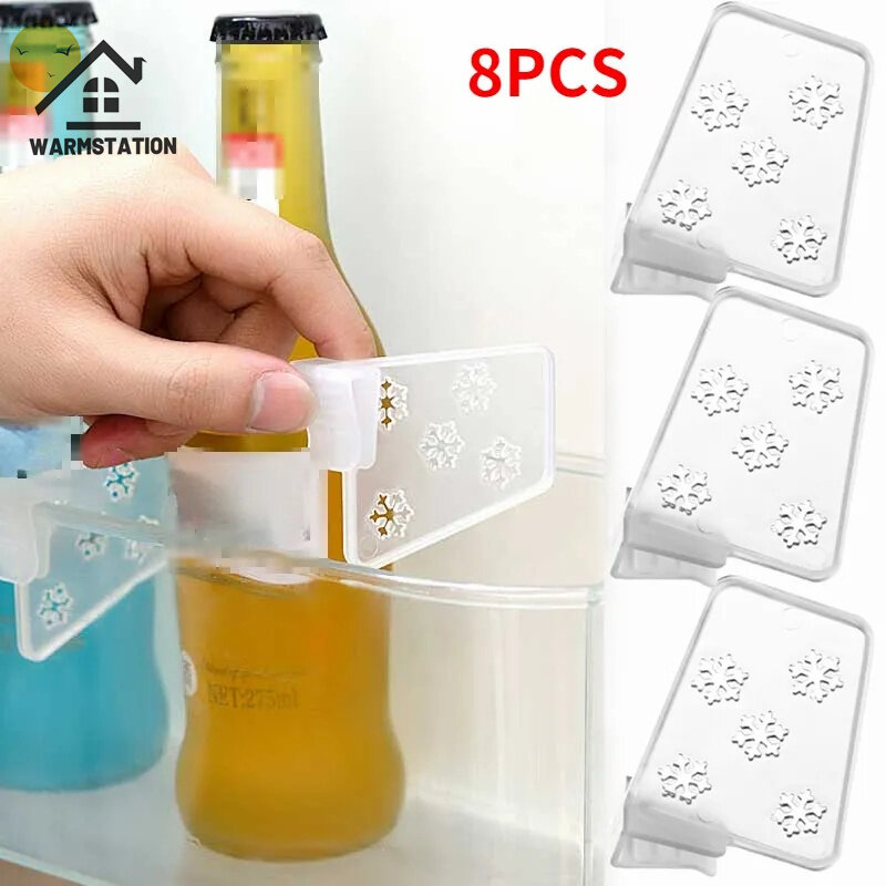 8/4/1 cái trong suốt có thể điều chỉnh tủ lạnh Divider hình bông tuyết Bộ chia lưu trữ thực phẩm lưu trữ ngăn phân loại giá