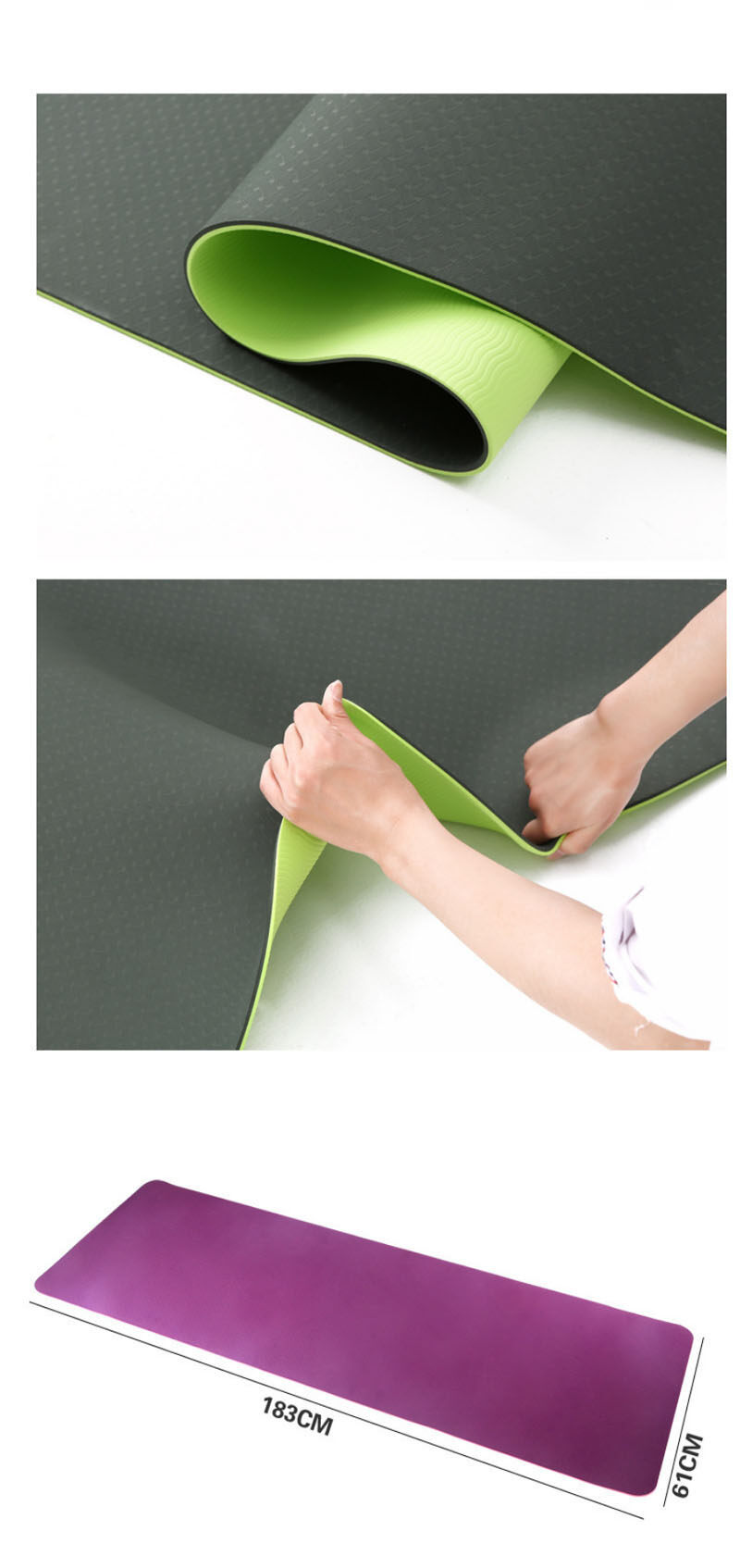 Thảm Yoga YG01 siêu bền loại 0.6cm màu tím kèm túi đựng
