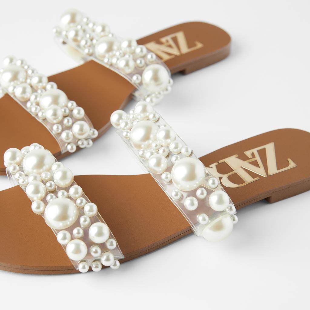 Zara slides with online pearls