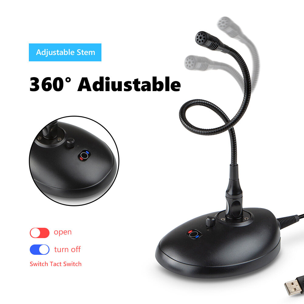 Tụ Điện Để Bàn USB Micro Cổ Ngỗng 360 Chuyên Nghiệp Để Chơi Game Phát