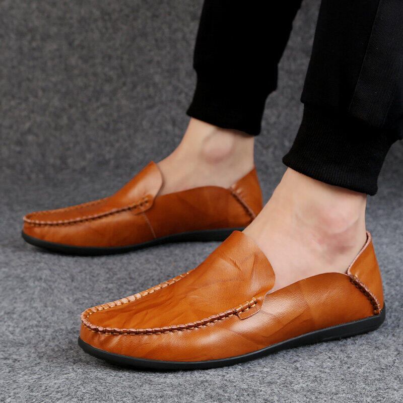 Men Cow Leather Shoes for Men Loafers Moccasins Shoes Casual Driving Shoes