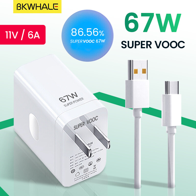 BKWHALE 67W Củ sạc Sạc nhanh 6A Loại C Cáp SUPER VOOC / MI 67W Max / Flash Charge / Super Charging 6