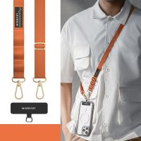 Switcheasy/Mageasy Moblie Phone Lanyard Universal Adjustable Nylon Crossbody Lanyard Necklace Lanyard & Wrist Strap with Phone Patch Clip for All Smartphones compatible with iphone