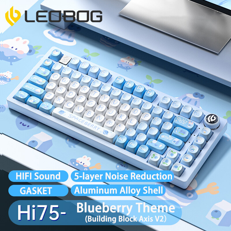 Leobog Hi75 81 Phím Bàn phím cơ có dây đèn nền RGB Hot Swappable Bàn phím chơi game Hỗ Trợ Cho Máy T