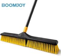 BOOMJOY Push Broom Brush 24″ Wide 65.3″ Long Handle Stiff Bristles Heavy-Duty Outdoor Commercial for Cleaning Bathroom Kitchen Patio Garage Deck Concrete Wood Stone Tile Floor