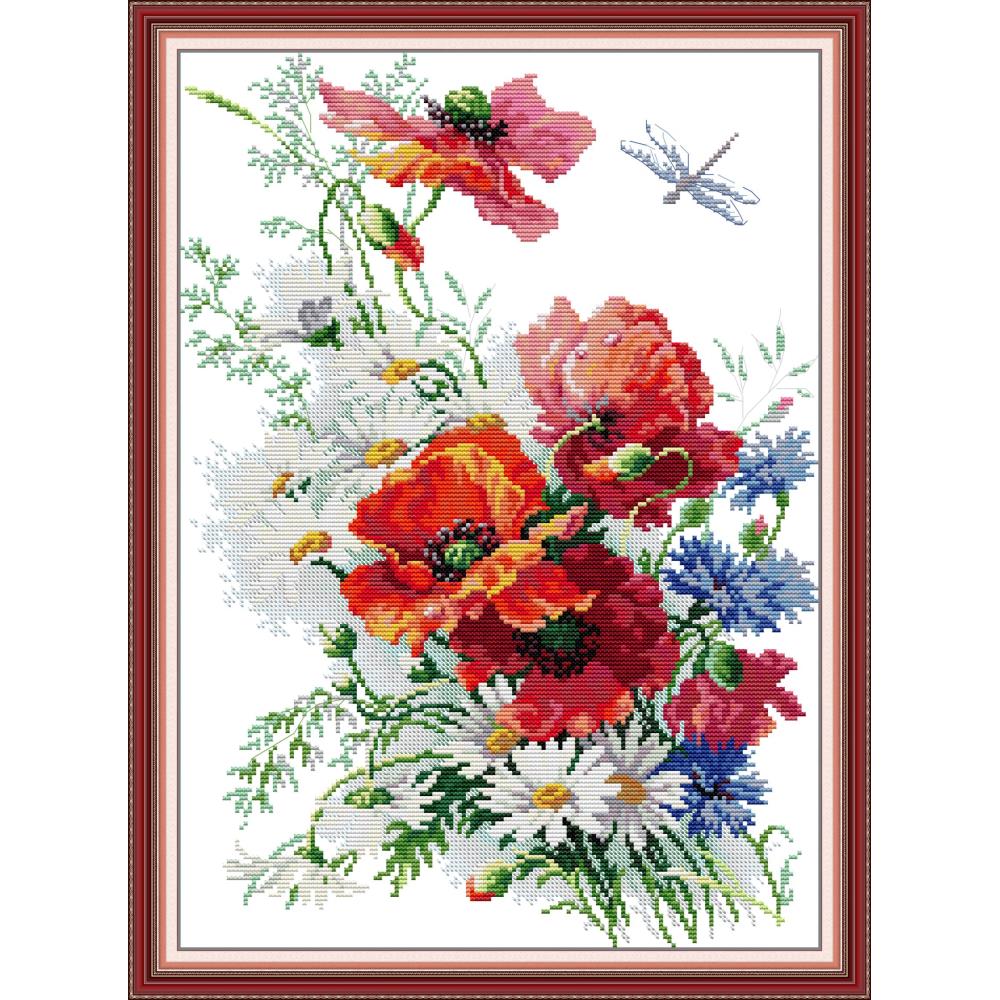 Bộ dụng cụ thêu thủ công chủ nhật vui vẻ Cross Stitch bộ hoàn chỉnh lớn hóa đơn Vẹt patten pre-in trên vải tự làm sợi bông vá nhà khách trang trí tường phòng 11CT 14ct