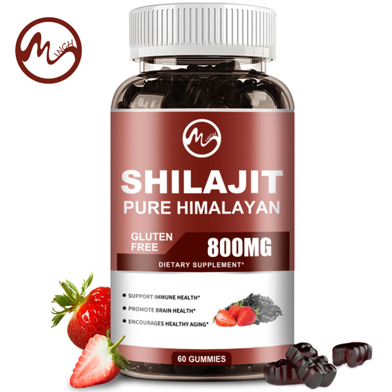 Kẹo dẻo Shilajit nguyên chất 800mg với 85 khoáng chất vi lượng và axit Fulvic hỗ trợ năng lượng Hạ đường huyết chống lão hóa Tăng cường khả năng miễn dịch