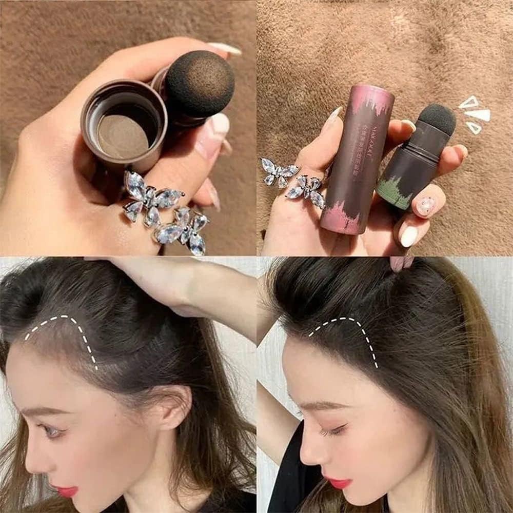 2 cái chân tóc bột dính tóc Phấn má gốc Touch Up bột không thấm nước tóc Shading Sponge bút tóc Filler bột cho bìa màu xám tóc gốc tóc Touch-Up tóc mỏng