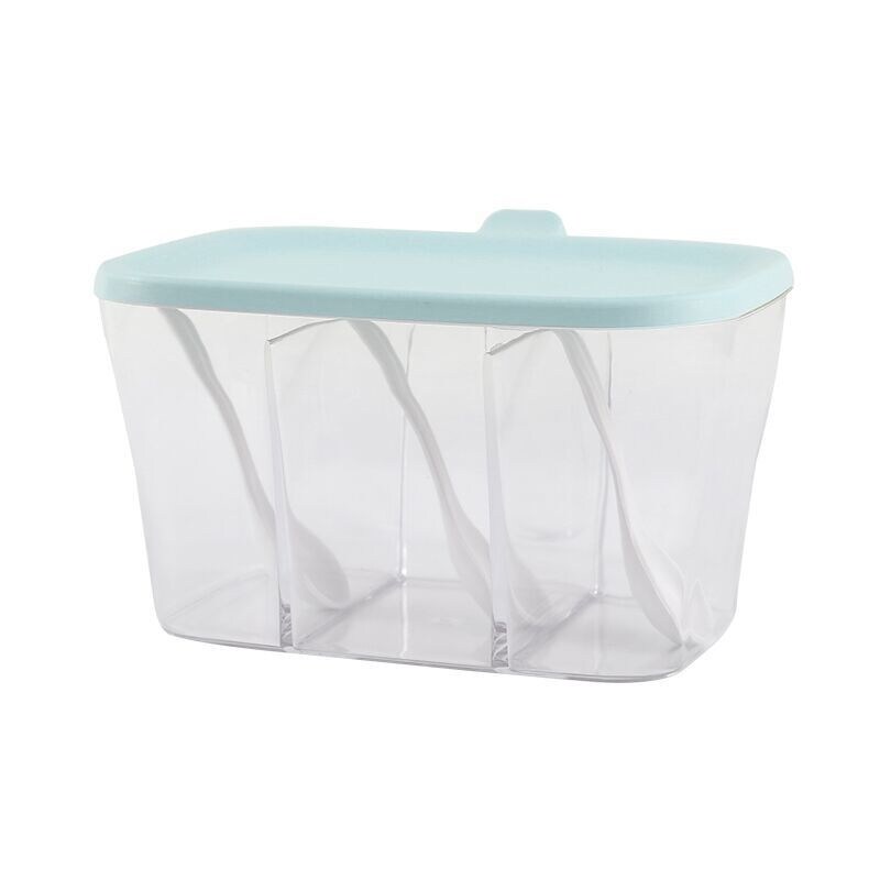 Gambar Creative three grid transparent seasoning box household kitchen supplies salt shaker seasoning box seasoning box seasoning bottle cans