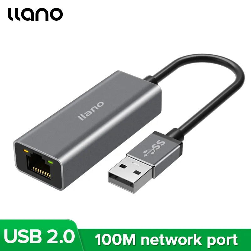 Llano USB2.0 100M Mạng Có Dây Cổng USB Để Cổng Mạng Bộ Chuyển Đổi Cho Macbook, Máy Tính Xách Tay, Cpmputer,Lenovo Và Nhiều Hơn Nữa
