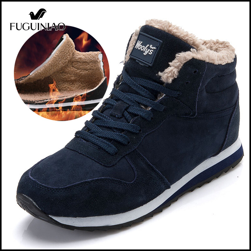 Fuguiniao Men's Informal Snow Boots Military Work Shoes Outdoor Shoes Hiking Winter COD ราคา 589 บาท*ส่งฟรี