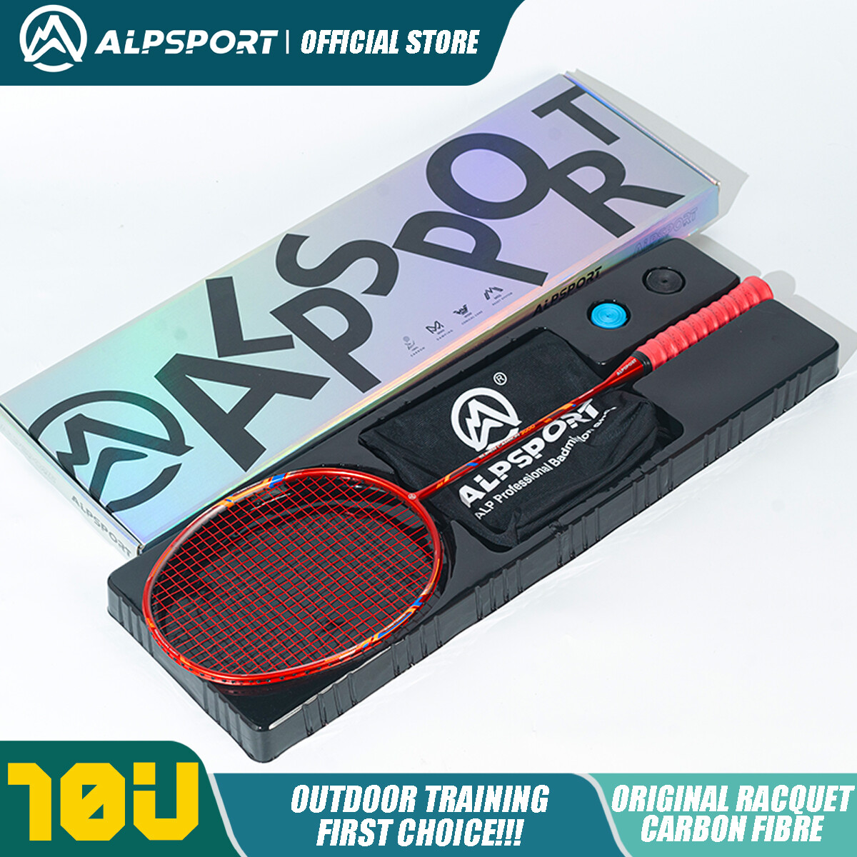 Alp GJ 2pcs 10U 50G siêu nhẹ 22-35lbs 100% sợi carbon hoàn toàn Ban Đầu VỢT CẦU LÔNG Đào Tạo Vợt Tốc