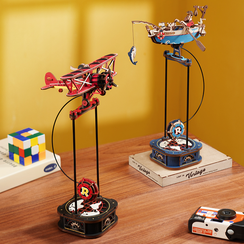 Robotime ROKR DIY Pendulum Toy 3D Wooden Puzzle Sky Captain and Ocean Fisher Teens Child Birthdays Gifts ราคา 665 บาท*ส่งฟรี