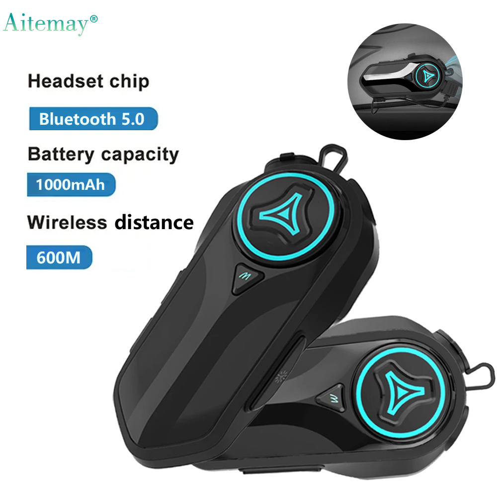 Aitemay Tai nghe điện thoại gắn trong mũ bảo hiểm Mô tô x6-c hệ thống dây nói nội bộ Bluetooth tai nghe truyền thông không dây chống nước IP67