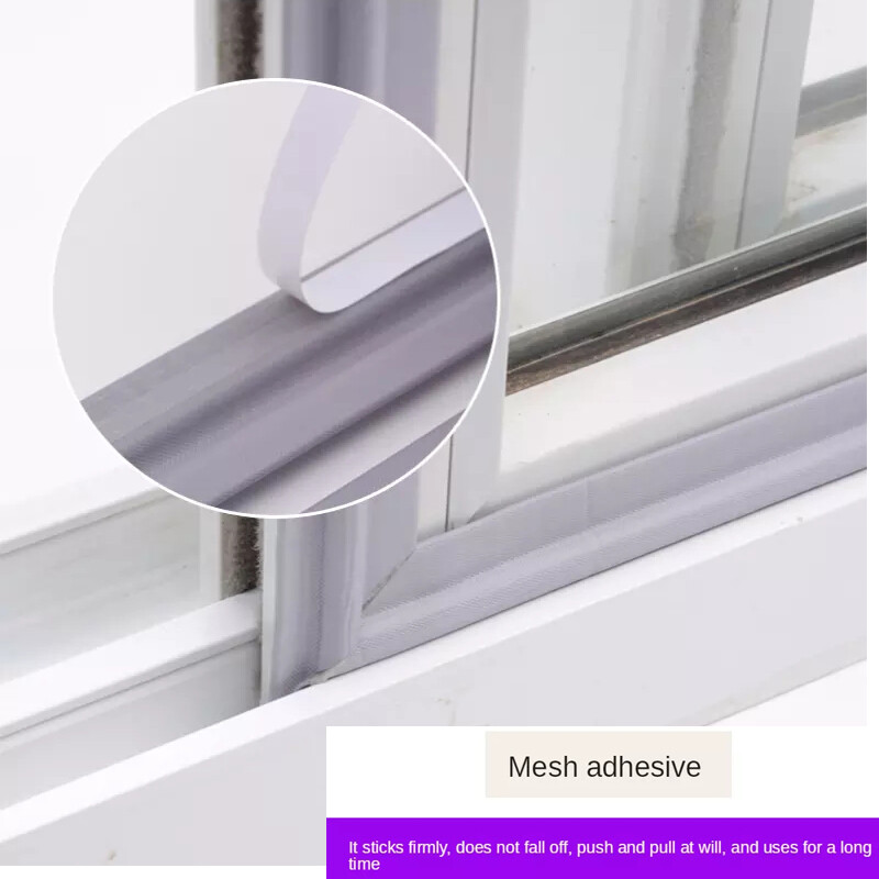 Dải Bịt Khe Cửa Sổ Tự Dính 2 Mét Vải Nylon Cách Âm Và Chống Gió Dải Cao Su Xốp Cửa Thời Tiết Cho Các Công Cụ Phụ Kiện Cửa Sổ Trượt