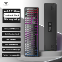 AULA F108/ F108PRO Customized Mechanical Keyboard 100% Full Keys Layout Hot-swappable Gaming Keyboard RGB Backlit Bluetooth/2.4G Wireless/Type-C Wired Tri-mode Connectionfor for Laptop PC