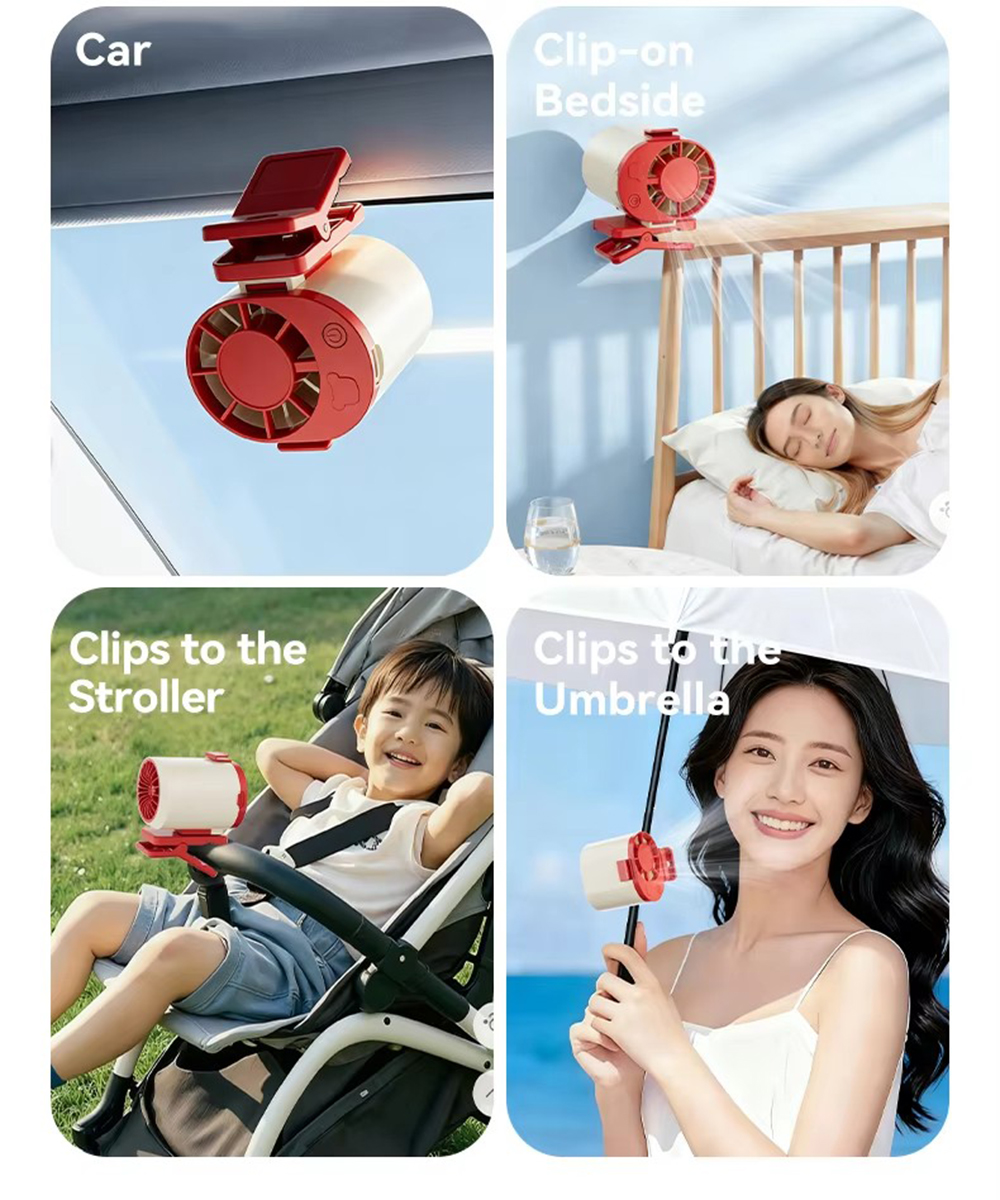 Portable Mini Clip Fan Usb Rechargeable Handheld Cooling Fan_voghion.com
