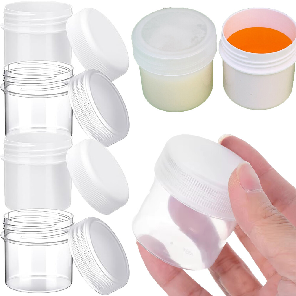 4 cái/bộ 30/50ml Thùng nhựa lọ có nắp đậy chống rò rỉ tròn bơm lại kem dưỡng da hộp đựng mỹ phẩm thực phẩm lưu trữ Tank hộp lưu trữ du lịch