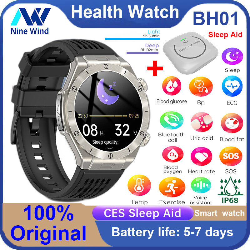 NineWind BH01 sleep aid smart watch, non-invasive blood sugar, uric acid, blood lipids, heart rate, blood pressure, ECG monitoring, Bluetooth call, sports bracelet FD02 ราคา 5,063 บาท*ส่งฟรี