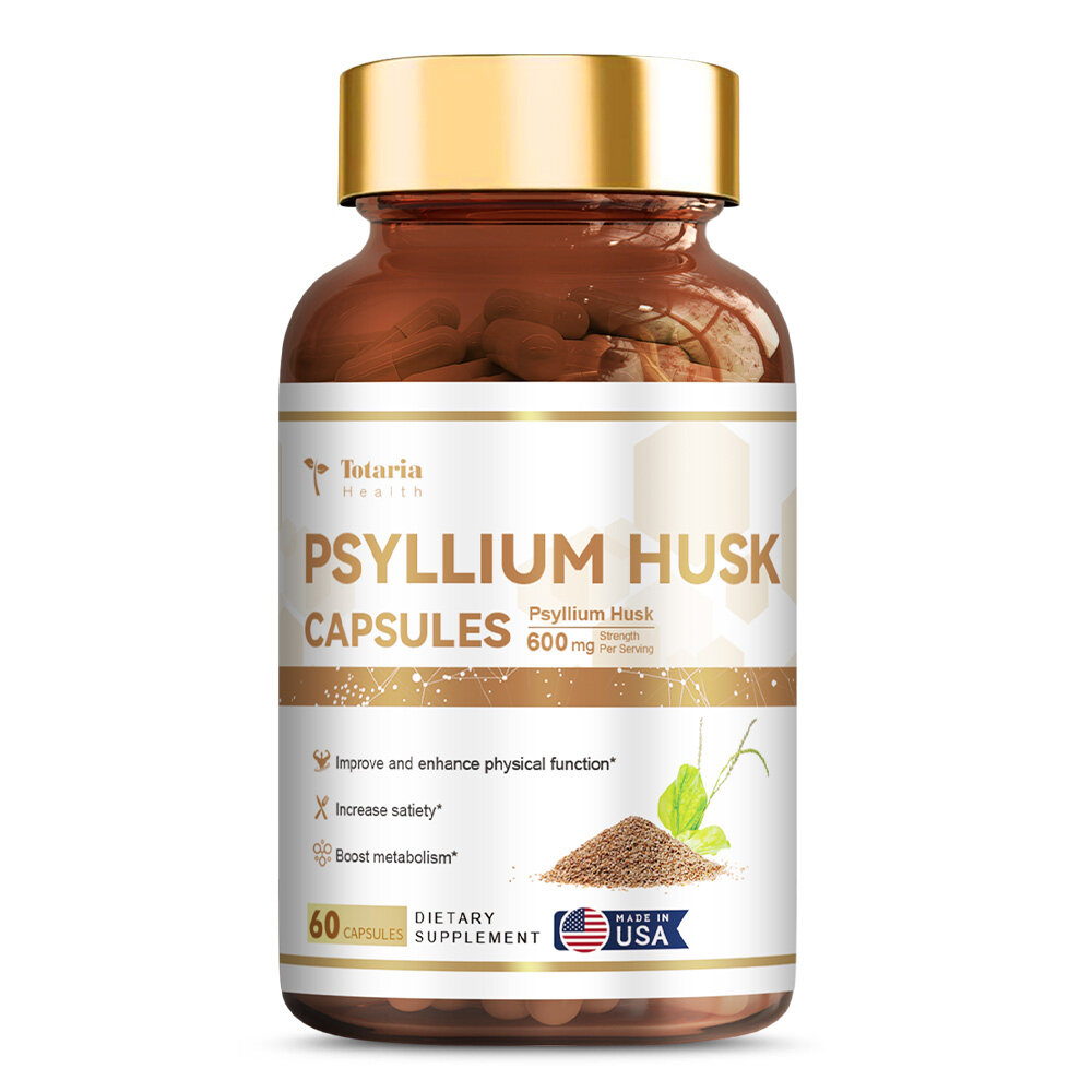 Premium Psyllium Husk Capsules Powerful Soluble Fiber Supplement to Support Regularity and Digestive