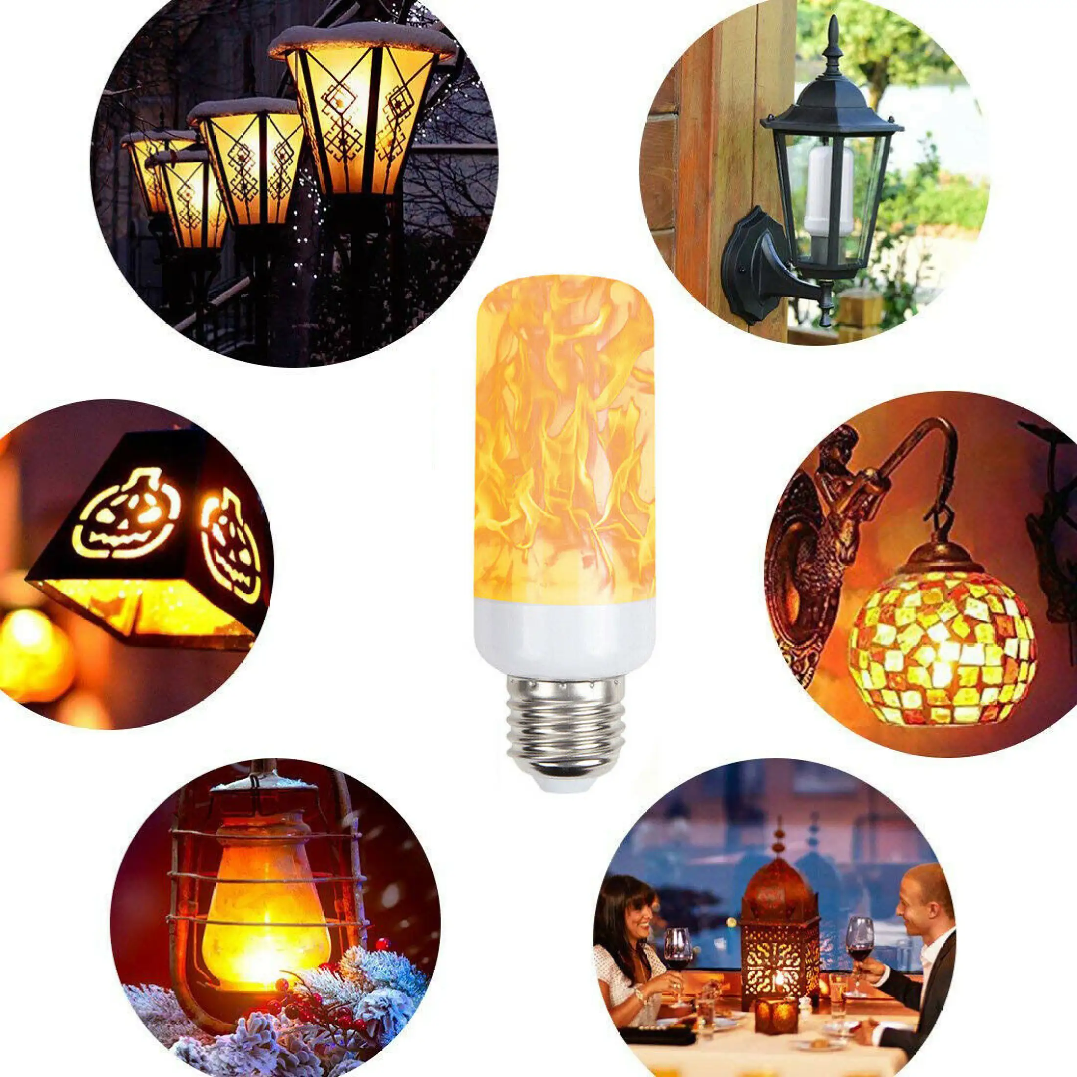 e27 led flicker flame light bulb simulated burning fire effect party lamp lazada singapore
