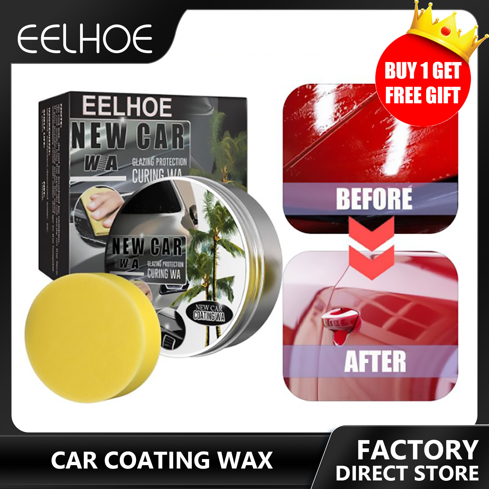 EELHOE Car Polish Car Wax Crystal Plating Set Covering Paint Surface Coating Formula Hard Glossy Wax Layer Waterproof Film Car Polish Car Wax Crystal Plating Set Hard Glossy Wax Layer Covering Paint Surface Coating Formula Waterproof Film ราคา 104 บาท*ส่งฟรี