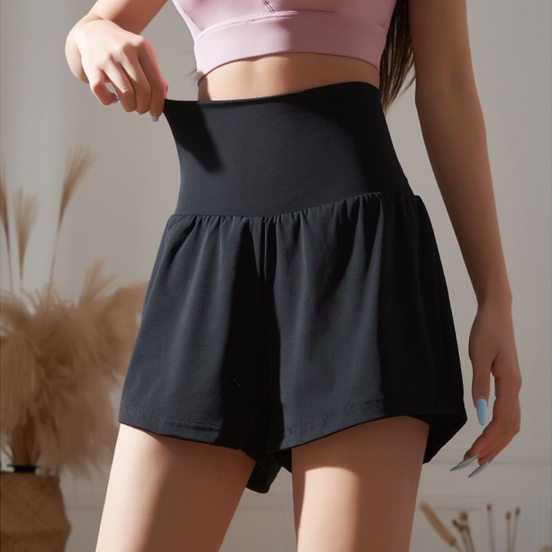 Anti glare high waisted belly tightening exercise, quick drying, loose fitting running, tennis, badminton, yoga, fitness pants, summer shorts for women ราคา 219 บาท*ส่งฟรี