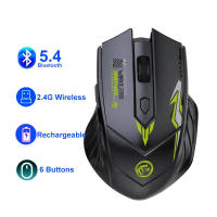 (Local Seller) KEBETEME 2.4G Wireless Mouse Bluetooth 5.4 Mouse Dual-Mode Rechargeable Mice 1600 DPI Office Mouse Gaming Mouse For PC Laptop