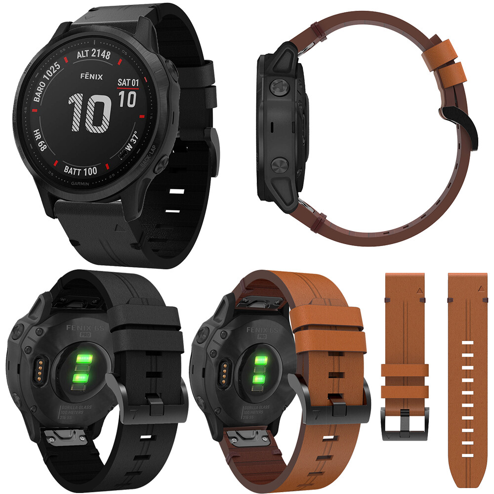 Dây da 20mm 26mm Dây đồng hồ thích hợp cho Garmin Fenix 7S 5S Plus 6S Pro Vòng đeo đồng hồ thông minh cho Garmin Fenix 7x 6x Pro 5x Plus 3 HR tháo nhanh dễ dàng tháo phụ kiện dây đeo