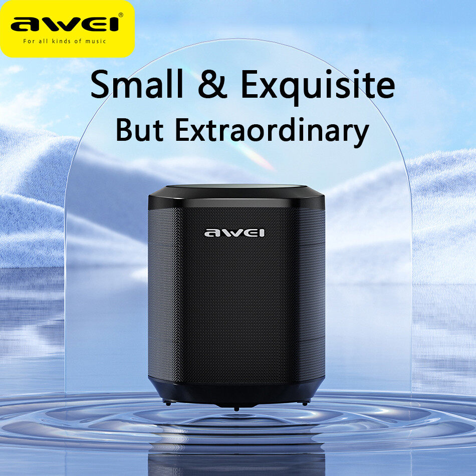 Awei y379 loa bluetooth không dây di động âm thanh nổi vòm mini ipx6 chống nước âm thanh bass cho bữa tiệc ngoài trời
