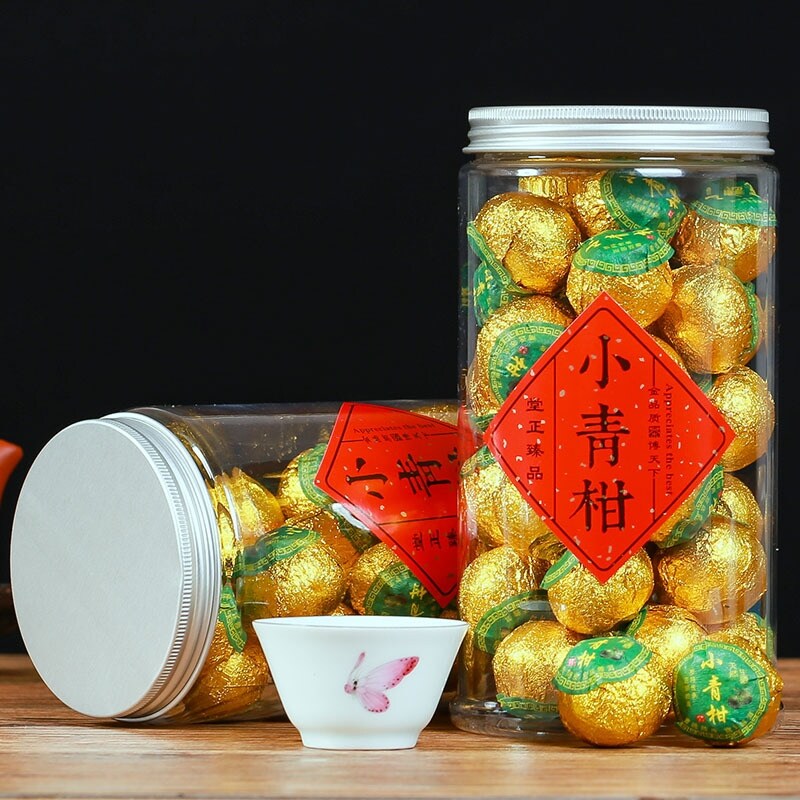 Gambar Super small green orange Pu  39;er tea Yunnan palace orange Pu tea super orange Pu tea oolong tea ceremony tea canned green food