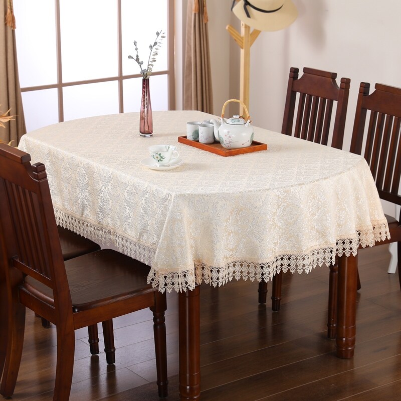 Gambar The oval table cloth folding telescopic table cloth in 2021 a new simple household oval table cloth cloth ar