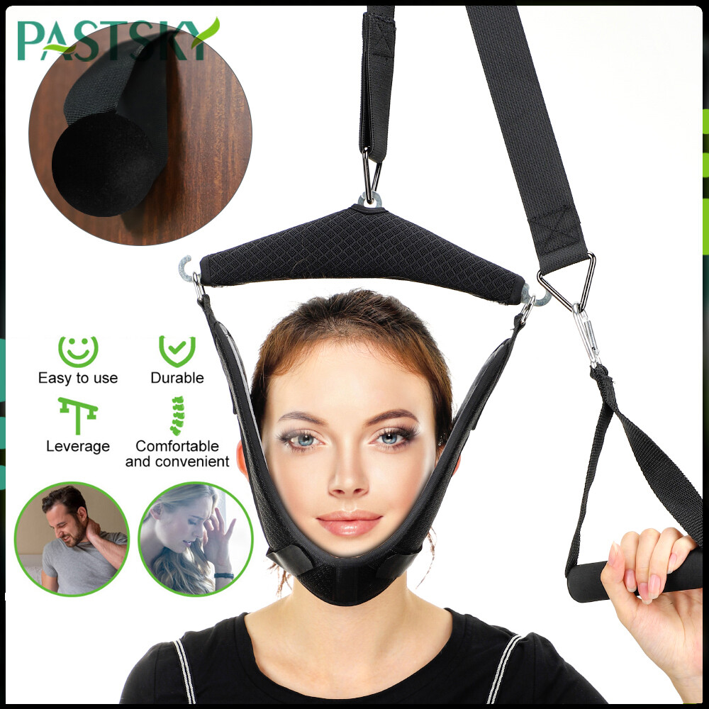 PASTSKY Bộ Dụng Cụ Treo Thiết Bị Giãn Đốt Sống Cổ Đai Kéo Cổ Điều Chỉnh Được Kéo Giãn Địu Thoáng Khí Chỉnh Cổ