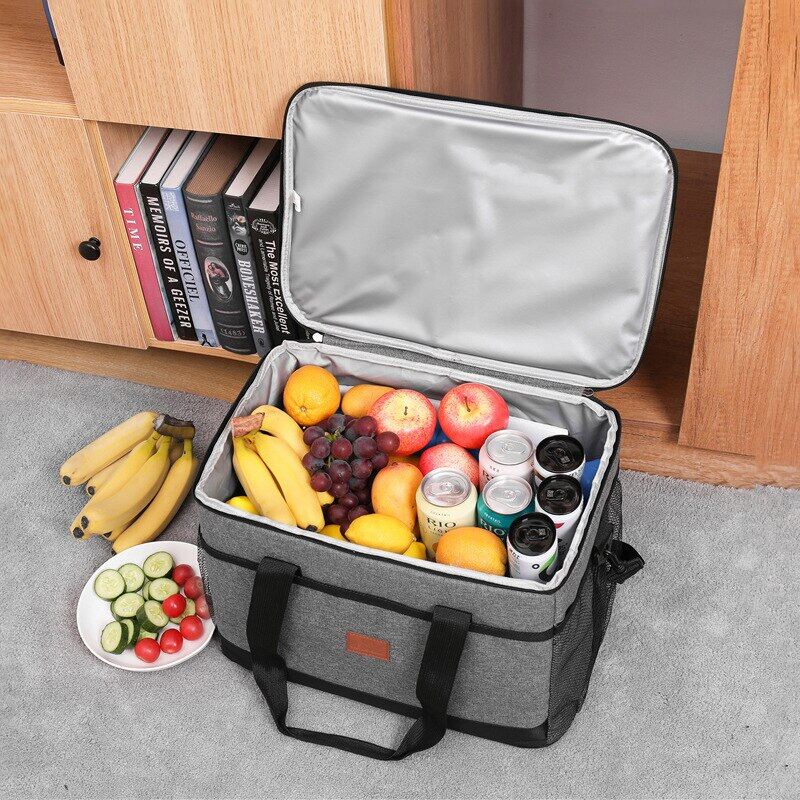 Gambar Outdoor Large Cooler Bag Camping Food Thermobag Women Picnic Drink Fruit Snacks Keep Fresh Pouch Delivery Insulated Pack Supplie