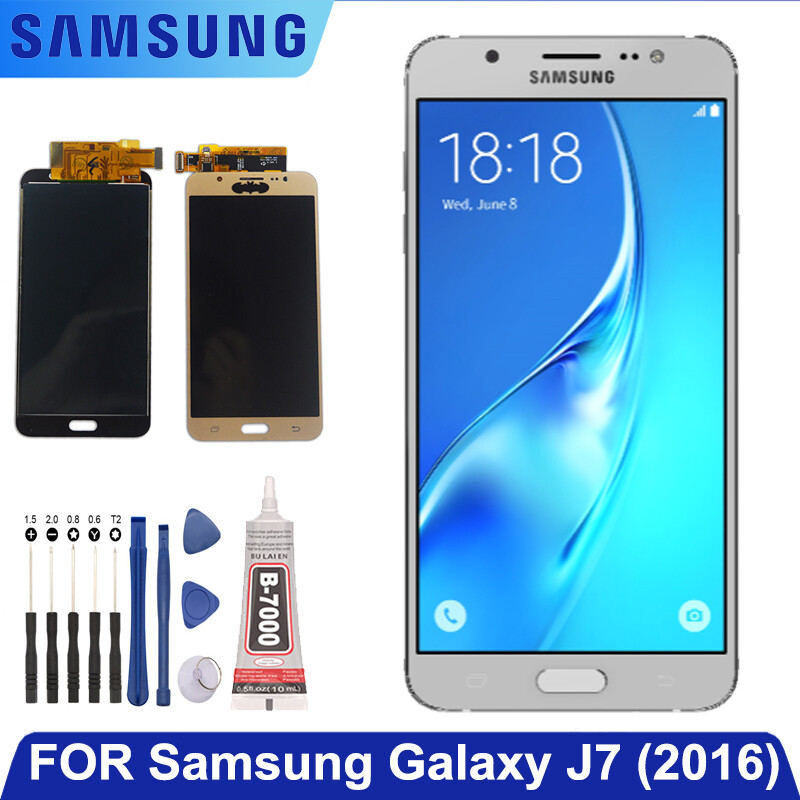Màn hình lcd j710 cho samsung galaxy j7 2016 màn hình sm-j710fn j710f j710m j710y bộ lắp ráp màn hình cảm ứng số hóa lcd với b7000