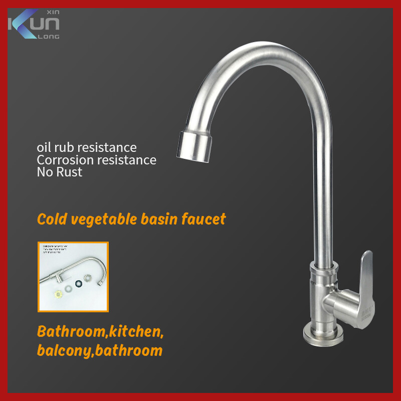 Xinkunlong KL-T02 Vòi chậu rửa nhà bếp 1 lạnh đơn vòi bếp gia dụng bồn rửa nhà bếp 304 SUS