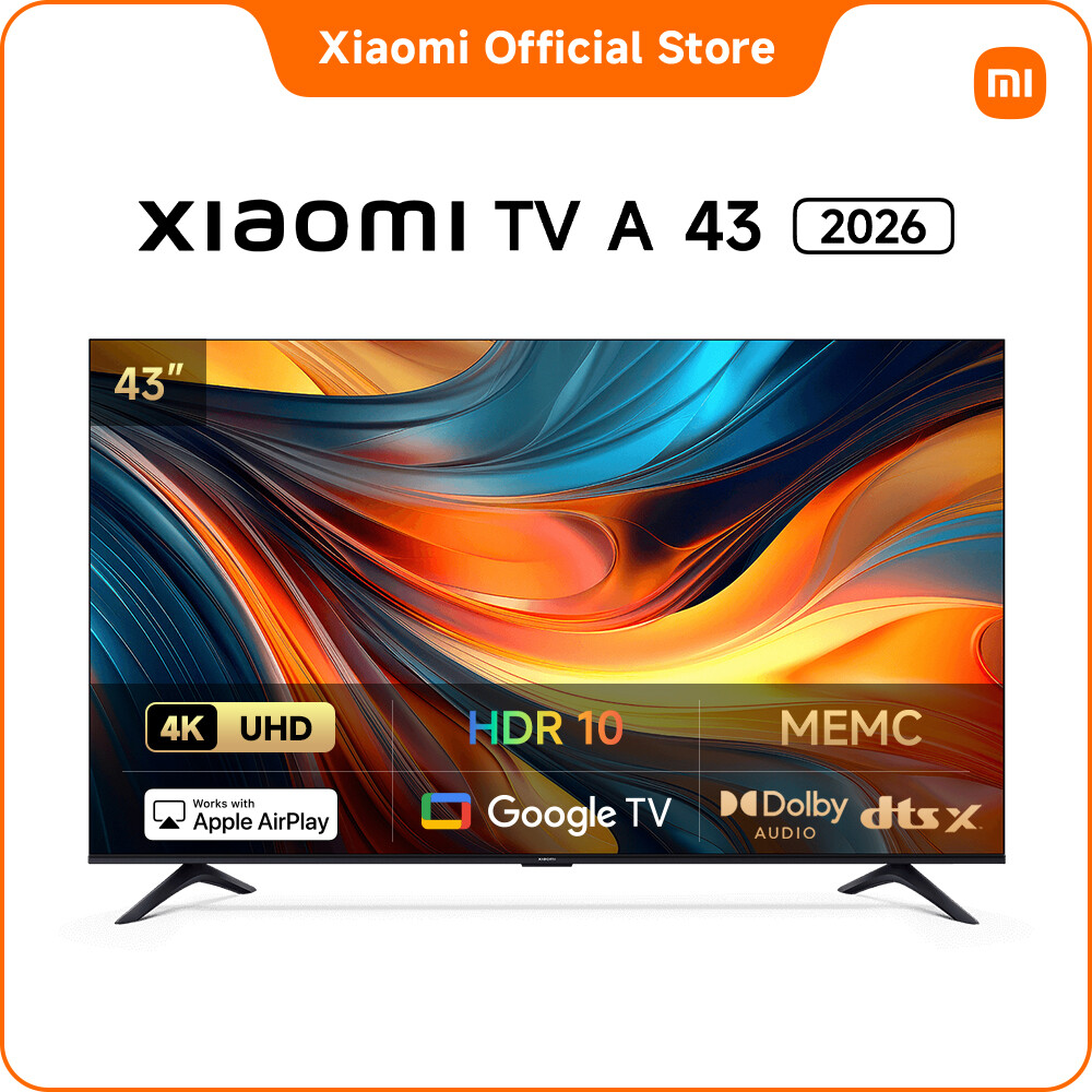 NEW - Xiaomi TV A 43 2026 | 4K eye-care display with HDR, Dolby audio, Google TV, Filmmaker mode Harga  1,099 Ringgit*Penghantaran Percuma