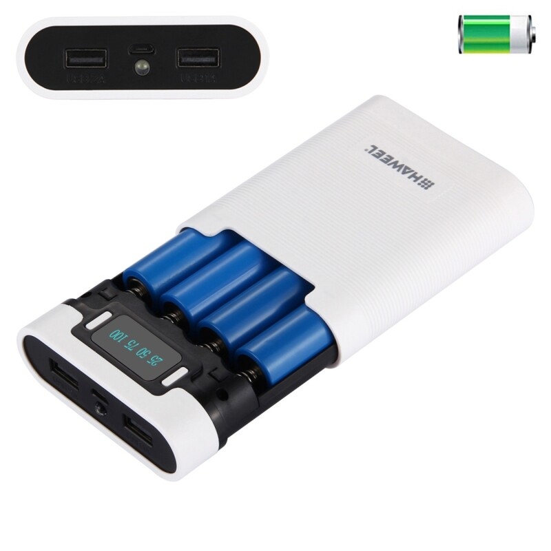 HAWEEL 2Pcs/4Pcs 18650 Battery USB Outputs LED Power Bank Box DIY Case Cover Kit DIY Power Bank 18650 Battery Case Power Bank Battery Storage Box Powerbank Box Charger Shell Case - 3
