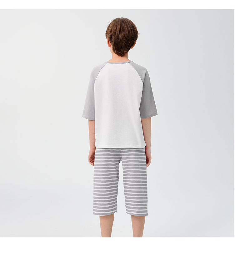 balabala Children Pajama Set Summer Thin Air Conditioning Clothing For Boy And Girl Home Clothing Little And Big Kids Parentchild Matching