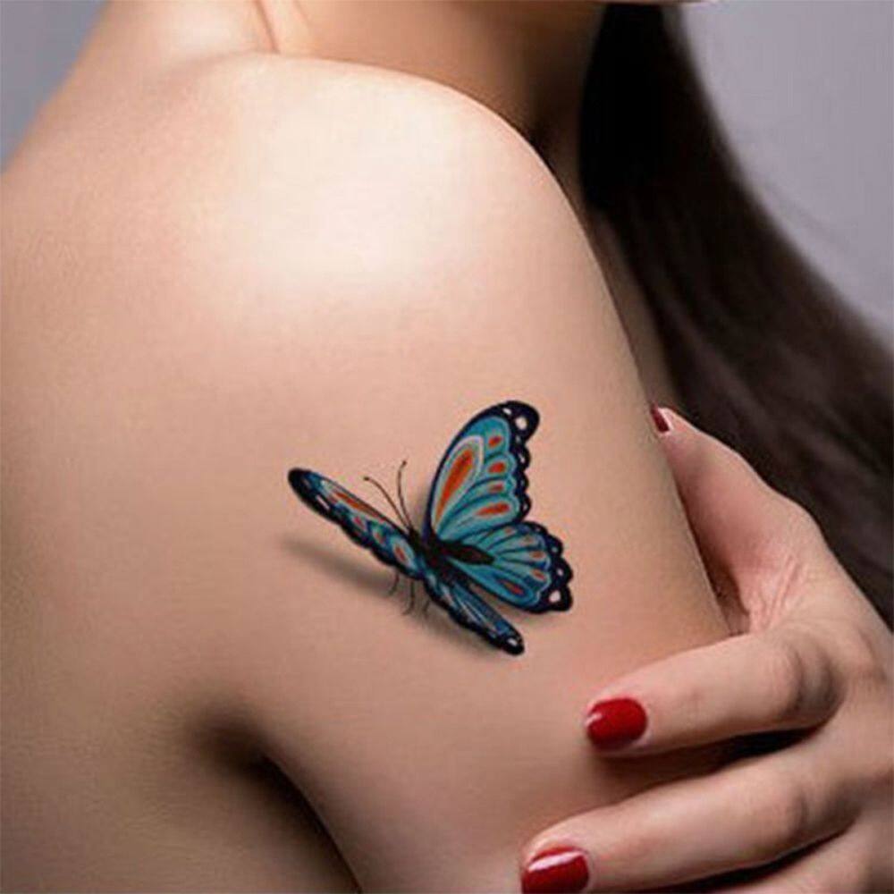 3Pcs Colorful Women's Charming Art Tags Chest Tattoo 3D Tattoos Styles  Temporary Tattoo Butterfly Shape Decals Rose Flower Stickers Body Tattoos |  Lazada PH