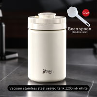 BINCOO Coffee Sealed Jar Press Vacuum to Preserve Fresh Canisters Coffee Storage Tank 304 Stainless Steel Light-proof Storage Tank 400ML/800ML/1200ML