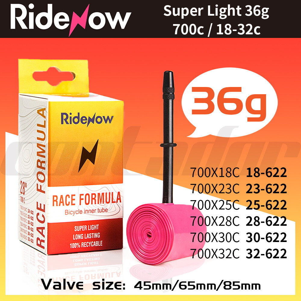Ridenow ruột 700c bằng tpu siêu nhẹ lốp xe đạp đường trường xe đạp mtb dài 45 、 65 、 85mm van pháp 18 23 25 28 30 32 siêu nhẹ
