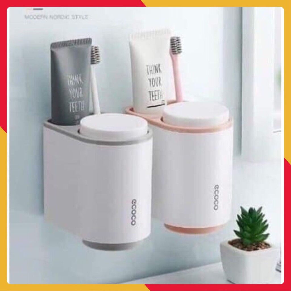 Hộp đựng kem đánh răng tặng kèm 2 cốc