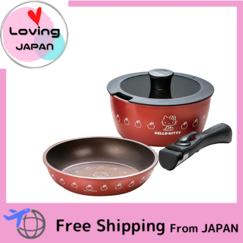 Skater detachable handle pot 20cm frying pan 20cm glass lid 20cm handle 4-piece set Hello Kitty Sanrio ANFP2 Directly shipped from Japan ราคา 7,538 บาท*ส่งฟรี