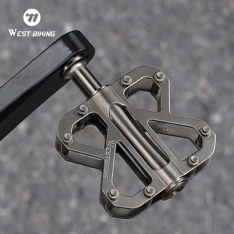 WEST BIKING Titanium Alloy Bicycle Pedals Ultralight Road Bike 3 Bearings Pedals Non-slip Bike Footboard Bicycle Accessories ราคา 2,758 บาท*ส่งฟรี